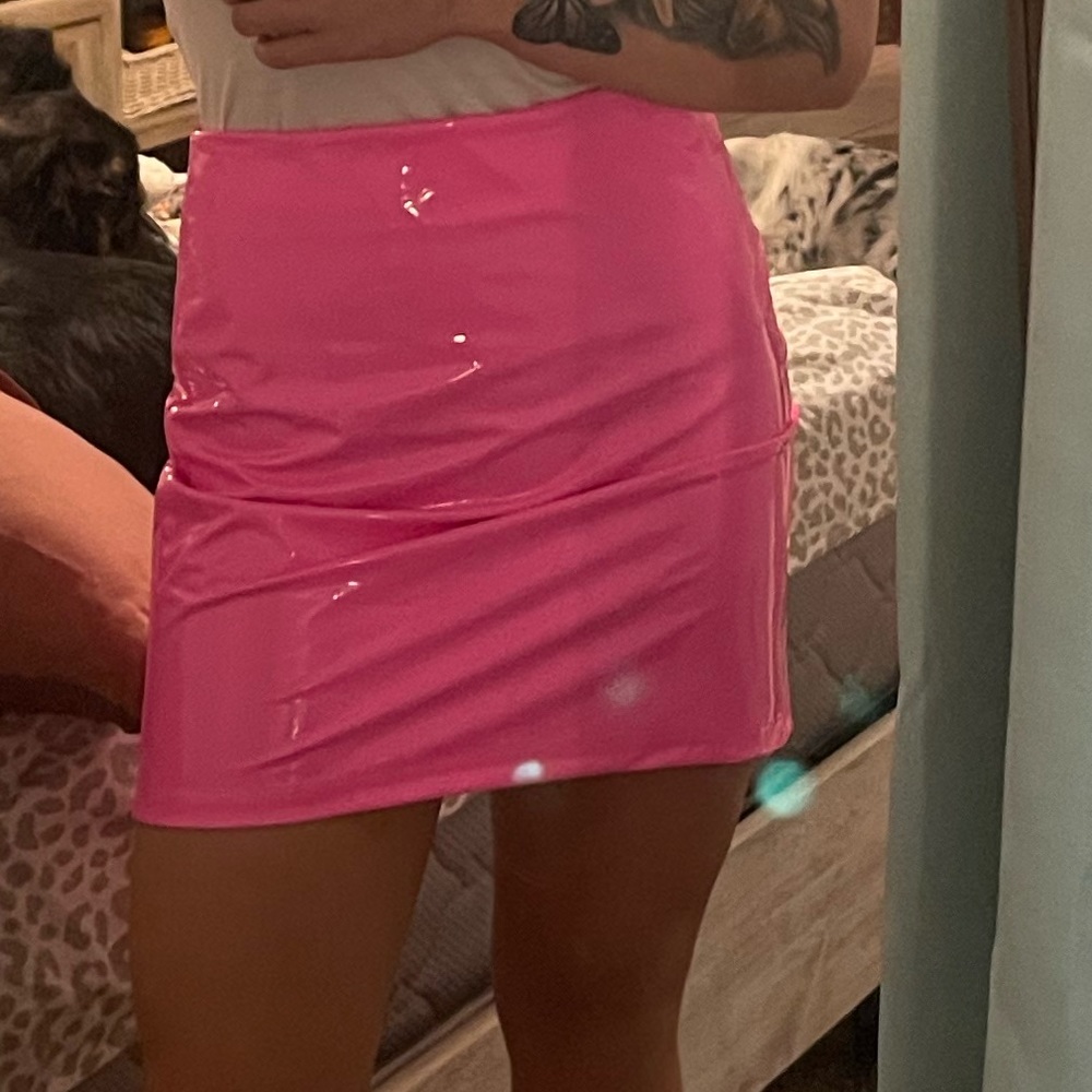 Pink metallic skirt